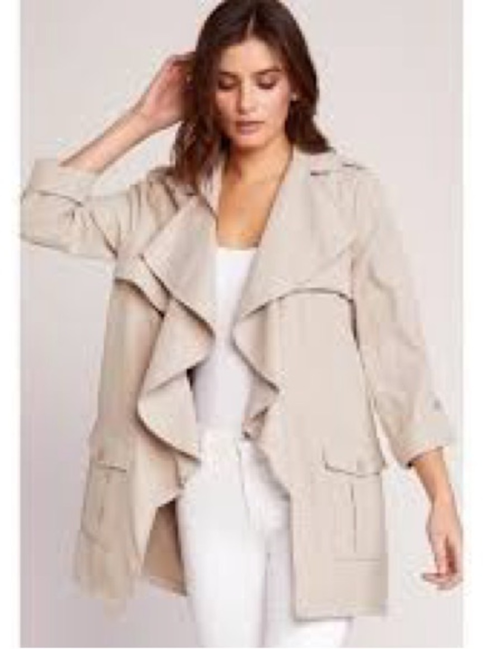 Jack by BB Dakota Waterfall Trench Coat In Khaki Beige Size Large